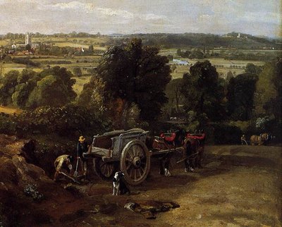 The Stour Valley with Dedham Church (detail) by John Constable